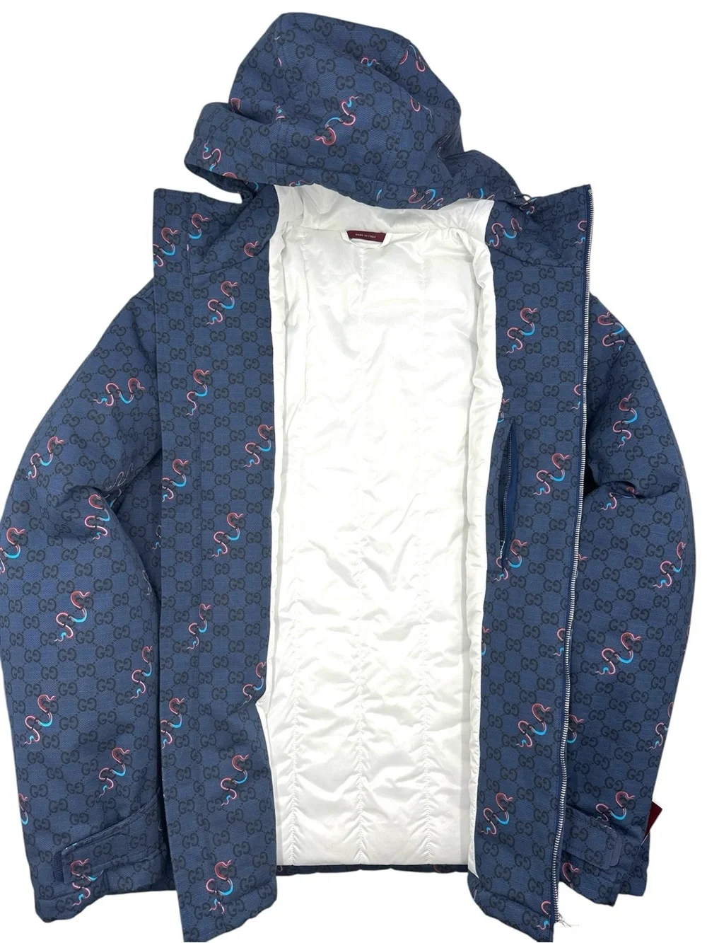 Gucci GG Sinuous Snake Print Hooded Blouson Jacket Size 52 IT